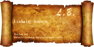 Ludwig Bence névjegykártya
